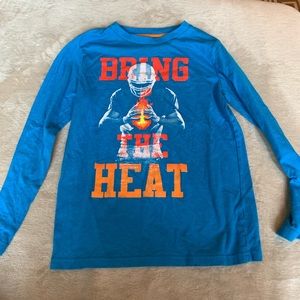 blue long sleeve shirt